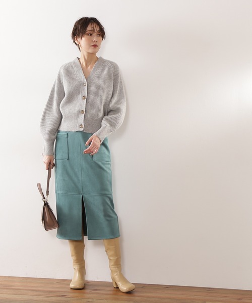 N.（N. Natural Beauty Basic）（エヌエヌナチュラルビューティーベーシック）の「【S Size Line】◆フェイクスウェードタイトスカート（スカート・レディース・グレー/モカ/グリーン/ライトグリーン/ナチュラル/ブルー・SMALL/MEDIUM）」の22枚目の写真