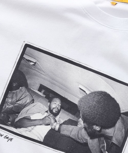 UNION（ユニオン）の「UNION Marvin Gaye T Shirt ユニオン Tシャツ BRUCE TALMON ブルース・タラモン（Tシャツ/カットソー・メンズ・ホワイト・SMALL）」の4枚目の写真