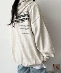 【裏起毛アリ・ナシから選べる】2023AW 秋冬新作 韓国ファッション パーカー レディース AUTHENTICプリントフーディー オーバーサイズ ビックシルエット バックロゴ