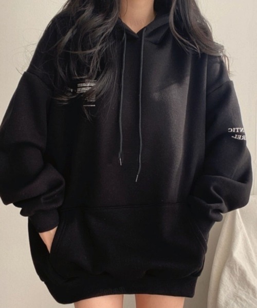 Dalfwin（ダールフィン）の「【裏起毛アリ・ナシから選べる】2023AW 秋冬新作　韓国ファッション パーカー レディース　AUTHENTICプリントフーディー オーバーサイズ ビックシルエット バックロゴ（パーカー・レディース・ブラック/グレー/オートミール/ネイビー/ブルー系その他/ブラック系その他/グレー系その他/ベージュ系その他・FREE）」の10枚目の写真