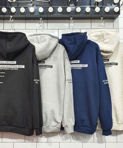 Dalfwin（ダールフィン）の「【裏起毛アリ・ナシから選べる】2023AW 秋冬新作　韓国ファッション パーカー レディース　AUTHENTICプリントフーディー オーバーサイズ ビックシルエット バックロゴ（パーカー・レディース・ブラック/グレー/オートミール/ネイビー/ブルー系その他/ブラック系その他/グレー系その他/ベージュ系その他・FREE）」の20枚目の写真