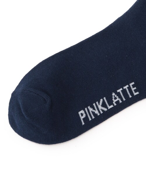 PINK-latte(ピンクラテ)の「切替バックロゴニーハイソックス(ソックス/靴下・キッズ・ネイビー/ブラック/グレー・00)」の6枚目の写真