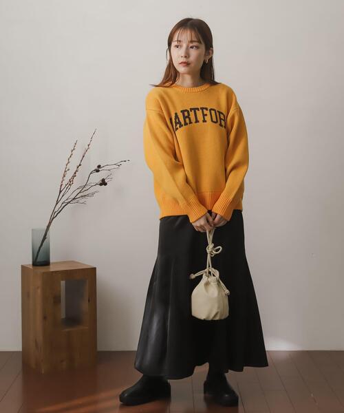 SENSE OF PLACE by URBAN RESEARCH(センスオブプレイスバイアーバンリサーチ)の「グラフィックロゴセーター(ニット/セーター・レディース・グリーン/ベージュ/グレー/オレンジ/ブラック・ONE)」の18枚目の写真