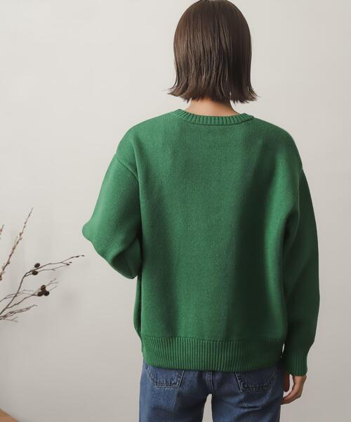 SENSE OF PLACE by URBAN RESEARCH(センスオブプレイスバイアーバンリサーチ)の「グラフィックロゴセーター(ニット/セーター・レディース・グリーン/ベージュ/グレー/オレンジ/ブラック・ONE)」の9枚目の写真