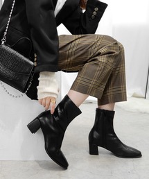 minia | スクエアトゥフィットブーツ　◆(ブーツ)