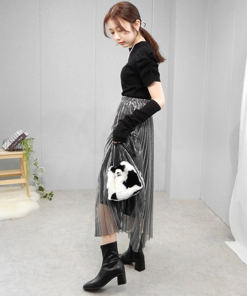 minia（ミニア）の「スクエアトゥフィットブーツ　◆（ブーツ・レディース・ゼブラ/ライトベージュ/ブラック/アイボリー・S/L/M/LL）」の9枚目の写真