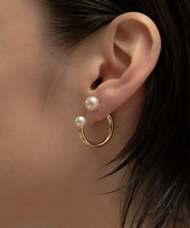 novice | 【novice】Double Pearl Hoop Pierce(ピアス（両耳用）)