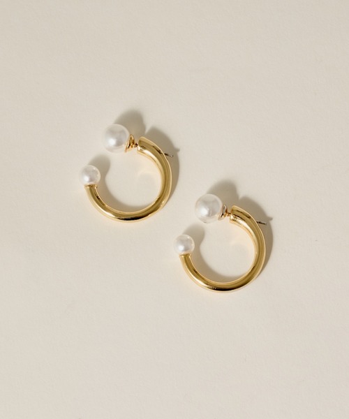novice（ノーヴィス）の「【novice】Double Pearl Hoop Pierce（ピアス（両耳用）・レディース・ゴールド/シルバー・FREE）」の9枚目の写真