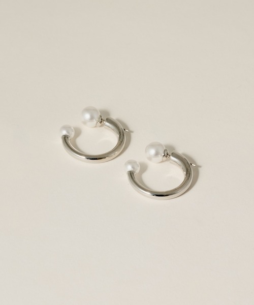 novice（ノーヴィス）の「【novice】Double Pearl Hoop Pierce（ピアス（両耳用）・レディース・ゴールド/シルバー・FREE）」の8枚目の写真