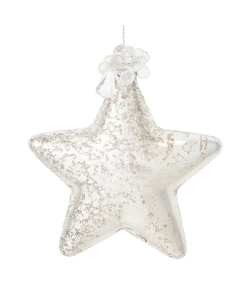 セール】ガラスオーナメント スター シルバー（インテリア雑貨