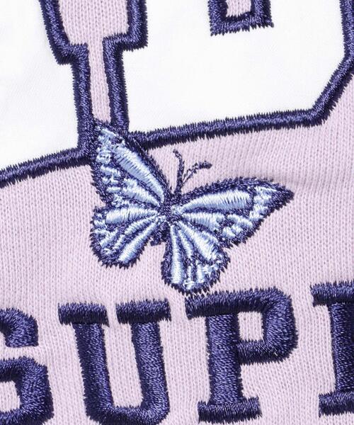 INGNI(イング)の「リンガーカレッジロゴショート丈スウェットプルオーバー(スウェット・レディース・ラベンダー/ホワイト×ブルー/オートミール/ブラック・M)」の6枚目の写真