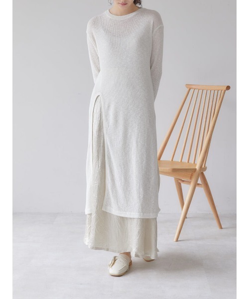 Ayla(アイラ)の「long slit knit(ワンピース・レディース・ライトベージュ/アイボリー・FREE)」の16枚目の写真