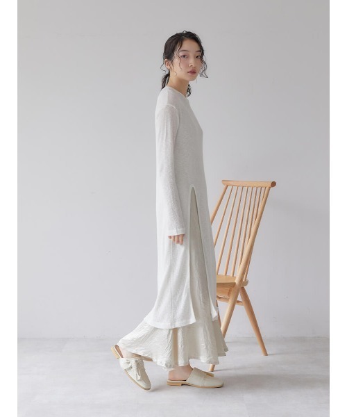 Ayla(アイラ)の「long slit knit(ワンピース・レディース・ライトベージュ/アイボリー・FREE)」の19枚目の写真