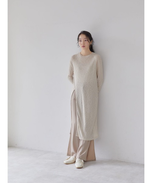 Ayla(アイラ)の「long slit knit(ワンピース・レディース・ライトベージュ/アイボリー・FREE)」の9枚目の写真
