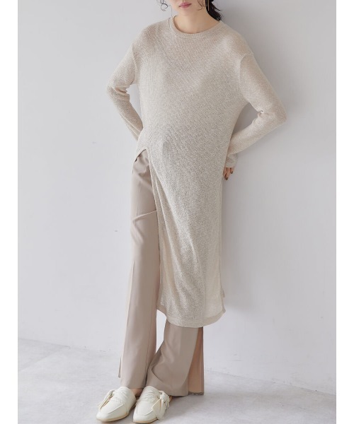 Ayla(アイラ)の「long slit knit(ワンピース・レディース・ライトベージュ/アイボリー・FREE)」の13枚目の写真