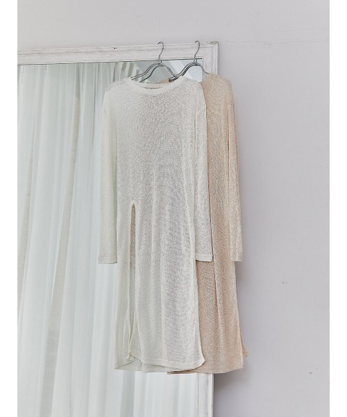 Ayla(アイラ)の「long slit knit(ワンピース・レディース・ライトベージュ/アイボリー・FREE)」の14枚目の写真