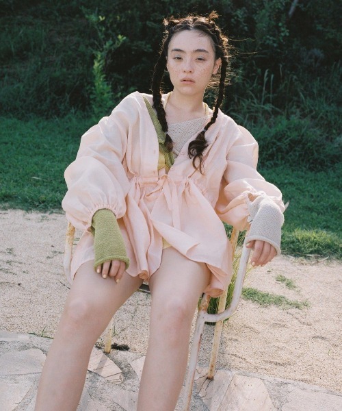papier(パピエ)の「papier/パピエ/Linnen gown(シャツ/ブラウス・レディース・オレンジ/ホワイト/ブラック・FREE)」の3枚目の写真