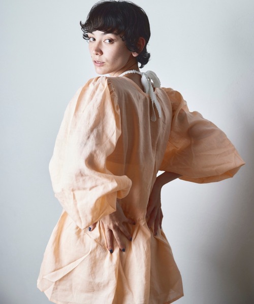 papier(パピエ)の「papier/パピエ/Linnen gown(シャツ/ブラウス・レディース・オレンジ/ホワイト/ブラック・FREE)」の8枚目の写真