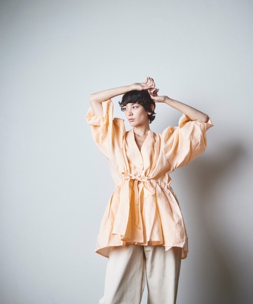 papier(パピエ)の「papier/パピエ/Linnen gown(シャツ/ブラウス・レディース・オレンジ/ホワイト/ブラック・FREE)」の9枚目の写真