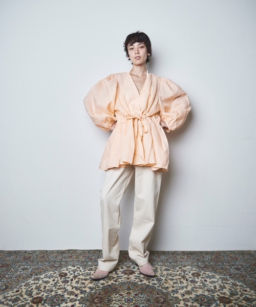 papier(パピエ)の「papier/パピエ/Linnen gown(シャツ/ブラウス・レディース・オレンジ/ホワイト/ブラック・FREE)」の11枚目の写真