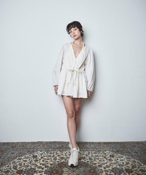 papier(パピエ)の「papier/パピエ/Linnen gown(シャツ/ブラウス・レディース・オレンジ/ホワイト/ブラック・FREE)」の13枚目の写真