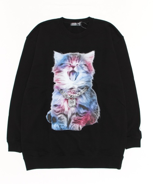 TRAVAS TOKYO(トラバス トウキョウ)の「『TRAVAS TOKYO/トラバス トーキョー』Glutton cat PO/猫プリントスウェットシャツ トレーナー(スウェット・レディース・ホワイト/ブラック・FREE)」の6枚目の写真