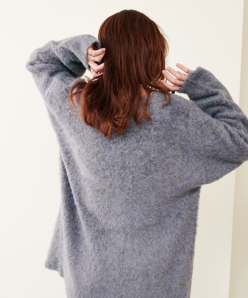 natural couture（ナチュラルクチュール）の「再販売決定/ミックス起毛カラーミドルカーディガン（カーディガン/ボレロ・レディース・パープル/ブラウン/オフホワイト/サックスブルー/ブラック/オレンジ・FREE）」の11枚目の写真