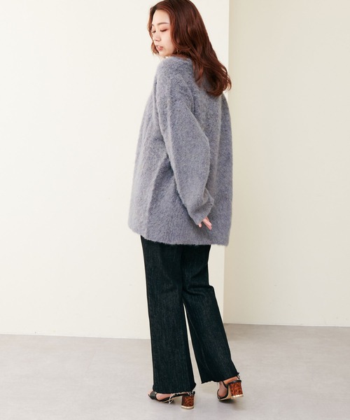 natural couture（ナチュラルクチュール）の「再販売決定/ミックス起毛カラーミドルカーディガン（カーディガン/ボレロ・レディース・パープル/ブラウン/オフホワイト/サックスブルー/ブラック/オレンジ・FREE）」の13枚目の写真