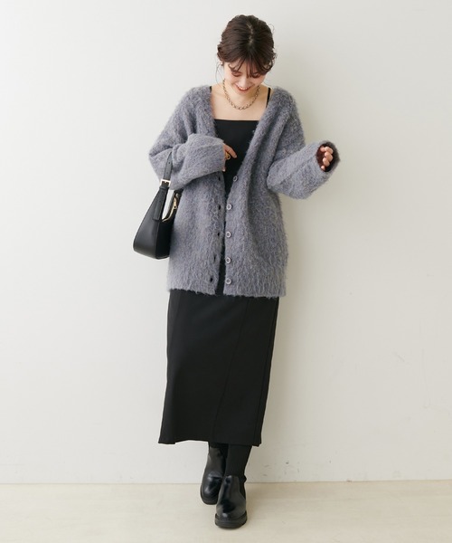 natural couture（ナチュラルクチュール）の「再販売決定/ミックス起毛カラーミドルカーディガン（カーディガン/ボレロ・レディース・パープル/ブラウン/オフホワイト/サックスブルー/ブラック/オレンジ・FREE）」の21枚目の写真