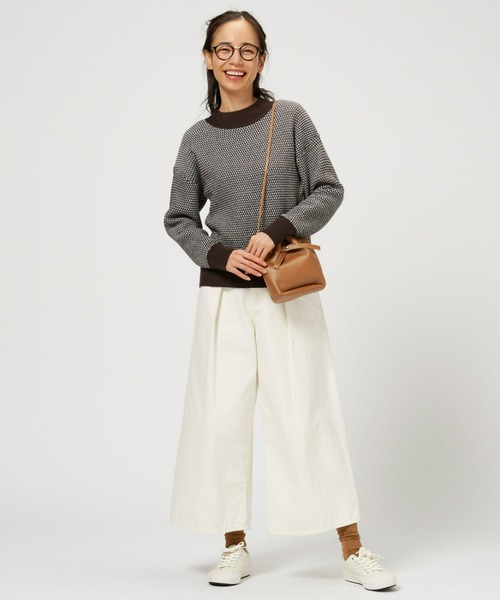 TOKYO SHIRTS（トウキョウシャツ）の「ジャガード編みニットプルオーバー（ニット/セーター・レディース・カーキ/ブラウン・M/L）」の8枚目の写真