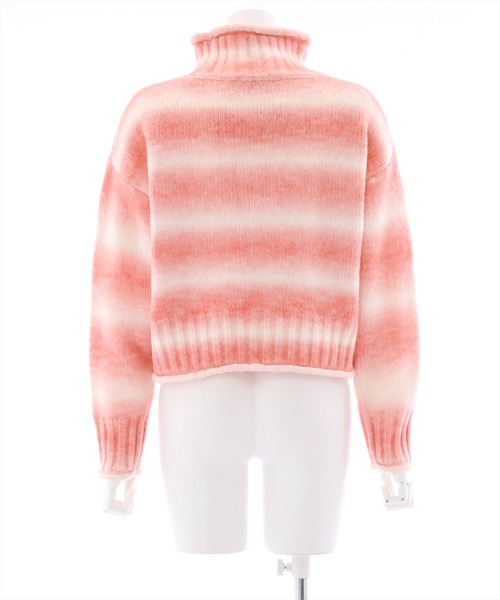 clear（クリア）の「グラデーションボーダーショートニットトップス（ニット/セーター・レディース・ピンク/オレンジ/イエロー/ブルー・F）」の8枚目の写真