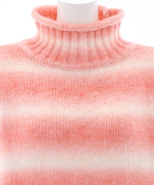 clear（クリア）の「グラデーションボーダーショートニットトップス（ニット/セーター・レディース・ピンク/オレンジ/イエロー/ブルー・F）」の9枚目の写真