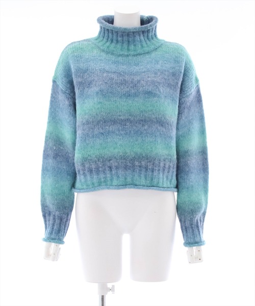 clear（クリア）の「グラデーションボーダーショートニットトップス（ニット/セーター・レディース・ピンク/オレンジ/イエロー/ブルー・F）」の13枚目の写真