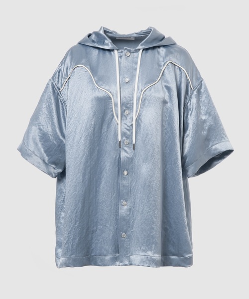 BELPER（ベルパー）の「SATIN PARKA（シャツ/ブラウス・レディース・ブルー・FREE）」の2枚目の写真