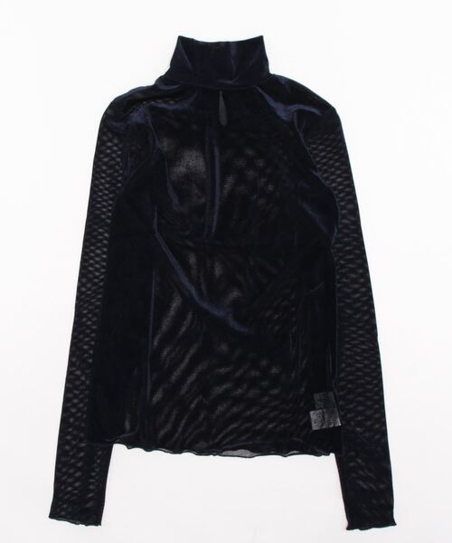 SUGAR ROSE（シュガーローズ）の「ベロアメッシュハイネックインナー（Tシャツ/カットソー・レディース・グレー系その他/ネイビー・FREE）」の9枚目の写真