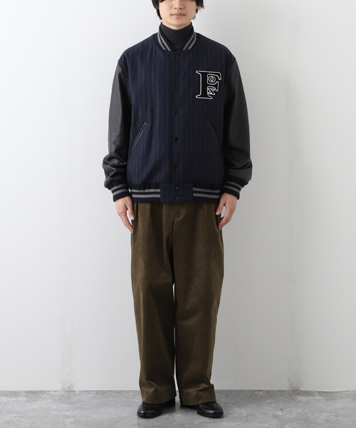 EDIFICE（エディフィス）の「【SKOOKUM / スクーカム】別注 FOX BROTHERS Award JK（スタジャン・メンズ・ネイビー・MEDIUM/LARGE）」の2枚目の写真