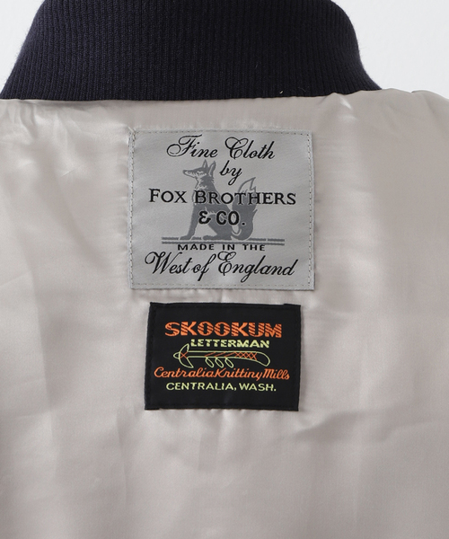 EDIFICE（エディフィス）の「【SKOOKUM / スクーカム】別注 FOX BROTHERS Award JK（スタジャン・メンズ・ネイビー・MEDIUM/LARGE）」の18枚目の写真