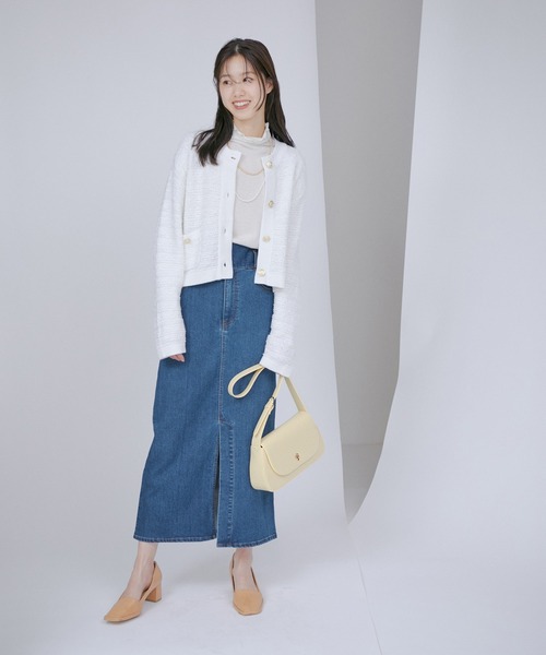 VIS(ビス)の「【洗える】サスペンダー付きハイウエストデニムタイトスカート(デニムスカート・レディース・ブルー/グレー系その他・M/S/SS)」の5枚目の写真