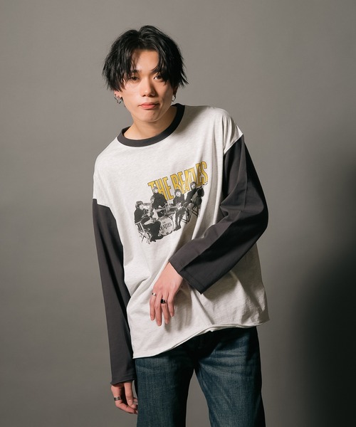 希少古着THE BEATLESビートルズ アビイロード ビッグプリントロンT BEATLES” printed T-shirt / 古着 ビートルズ アビイロード