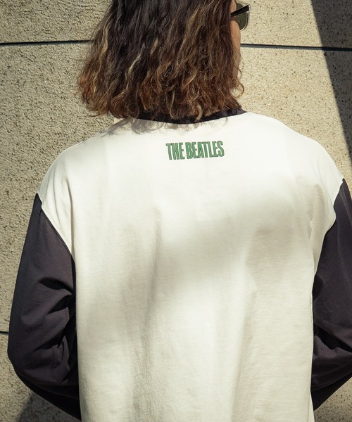【THE BEATLES/ザ・ビートルズ 】袖配色 ビッグシルエット フォトプリント ロンT ツアーT バンドT ロックT 古着 60年代 70年代 80年代(Tシャツ/カットソー)|The Beatles(ザビートルズ) 【THE BEATLES/ザ・ビートルズ 】袖配色 ビッグシルエット フォトプリント ロンT ツアーT バンドT ロックT 古着 60年代 70年代 80年代(Tシャツ/カットソー)|The Beatles(ザビートルズ)