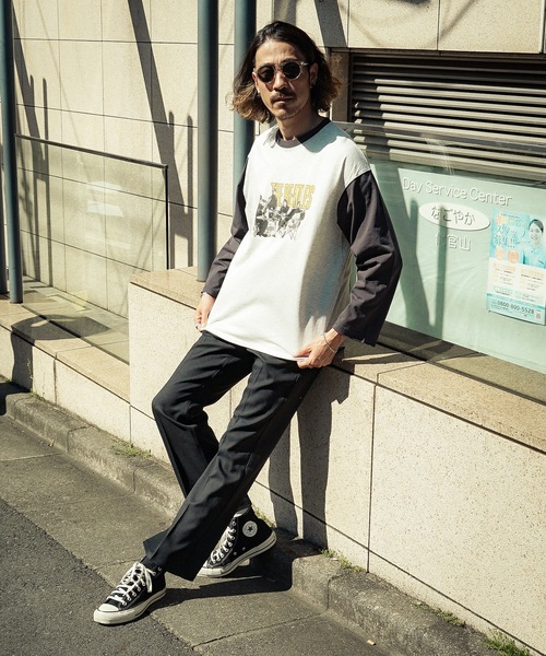 【THE BEATLES/ザ・ビートルズ 】袖配色 ビッグシルエット フォトプリント ロンT ツアーT バンドT ロックT 古着 60年代 70年代 80年代(Tシャツ/カットソー)|The Beatles(ザビートルズ) 【THE BEATLES/ザ・ビートルズ 】袖配色 ビッグシルエット フォトプリント ロンT ツアーT バンドT ロックT 古着 60年代 70年代 80年代(Tシャツ/カットソー)|The Beatles(ザビートルズ)