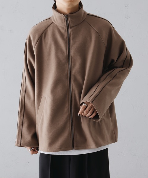 【新品タグ付】 スタンドネックブルゾン　カーキグリーン セール】スタンドネックパイピングブルゾン（ブルゾン）｜epnok