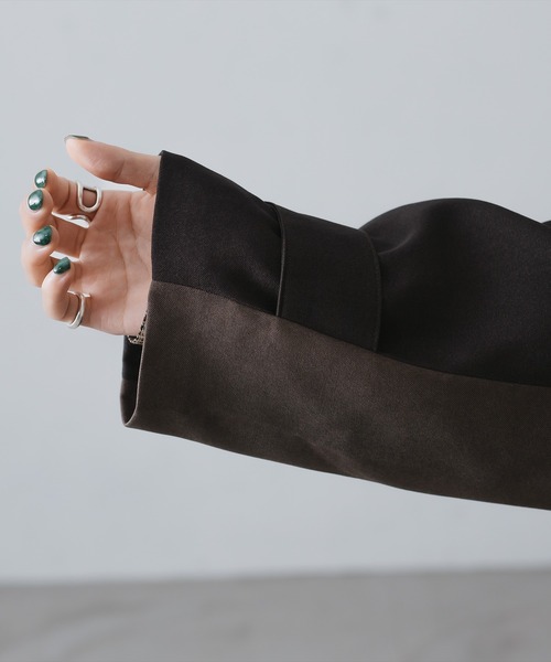 epnok（エプノック）の「2WAYバイカラーステンカラーコート（ステンカラーコート・メンズ・ダークグレー/ブラウン・SMALL/MEDIUM/LARGE）」の13枚目の写真