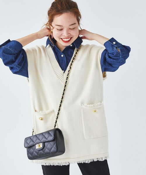 le.coeur blanc（ルクールブラン）の「HERNAN キルティングショルダーバッグ（ショルダーバッグ・レディース・ブラック/ベージュ・FREE）」の10枚目の写真