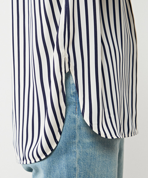 2023.極美品.定価2.4万☆マルティニーク ストライプスタンドカラーシャツ martinique（マルティニーク）の「martinique/ストライプ