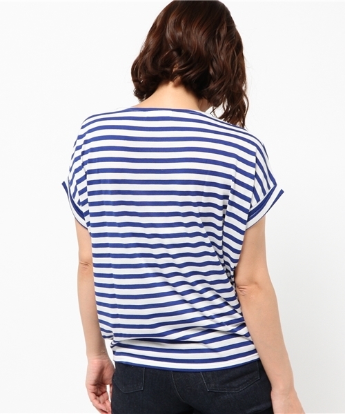 OUTLET（アウトレット）の「【CIAOPANIC TYPY】ロールアップボーダーTシャツ（Tシャツ/カットソー・レディース・ブルー・FREE）」の4枚目の写真