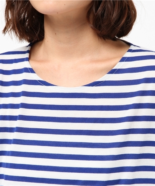 OUTLET（アウトレット）の「【CIAOPANIC TYPY】ロールアップボーダーTシャツ（Tシャツ/カットソー・レディース・ブルー・FREE）」の5枚目の写真