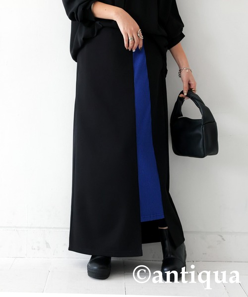 antiqua（アンティカ）の「ポンチ素材ロングスカート（スカート・レディース・ネイビー/ブラック・FREE）」の12枚目の写真
