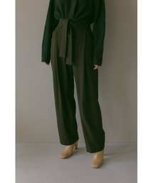 RIBBON BELT TUCK PANTS