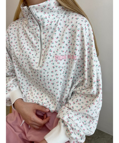 WC（ダブル シー）の「リトルフラワーハーフジップスウェット（スウェット・レディース・パープル/サックスブルー/ピンク・FREE）」の21枚目の写真